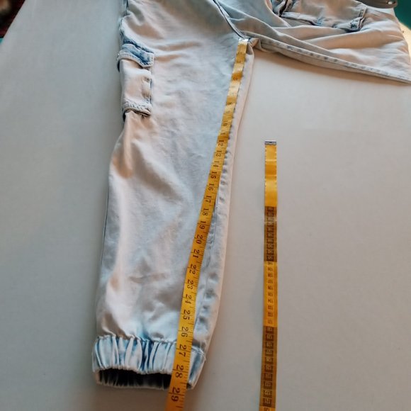 SWS Denim Co Acid Wash High Rise Cargo Denim Jogger jeans - Picture 8 of 10